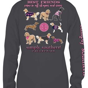 Simply Southern long sleeve dog themed T-shirt. EUC